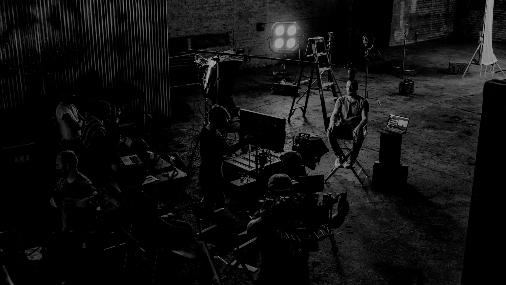 Raging Indifference production team working on set